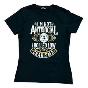 I’m not Antisocial ... short sleeve women's t-shirt. Size M